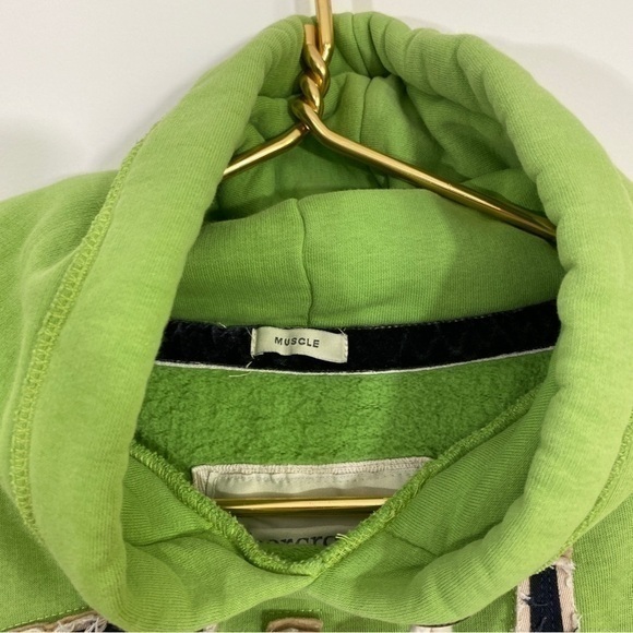 Abercrombie and Fitch Y2K Mens Muscle‎ Hoodie Sweatshirt Green Stitched Letters - Picture 4 of 9